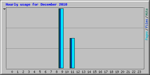 Hourly usage for December 2010