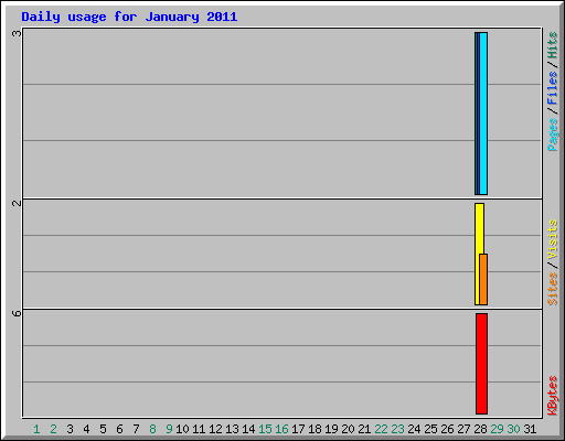 Daily usage for January 2011