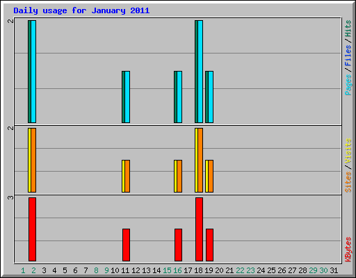Daily usage for January 2011
