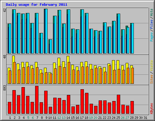 Daily usage for February 2011