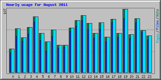 Hourly usage for August 2011