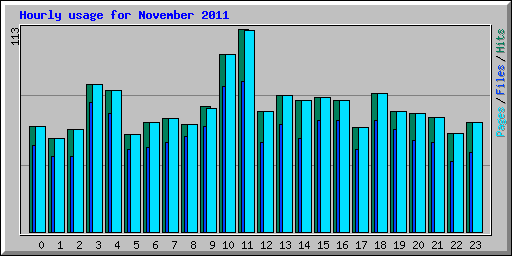 Hourly usage for November 2011