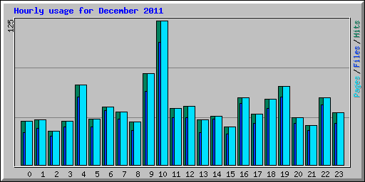 Hourly usage for December 2011