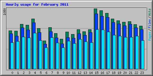 Hourly usage for February 2011