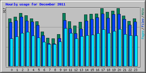 Hourly usage for December 2011