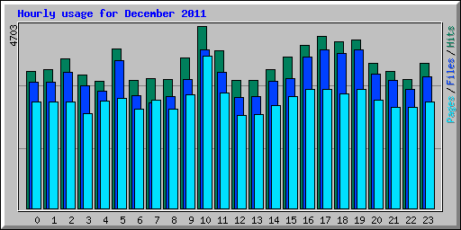 Hourly usage for December 2011