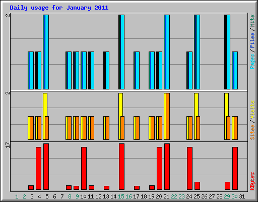 Daily usage for January 2011