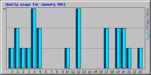 Hourly usage for January 2011