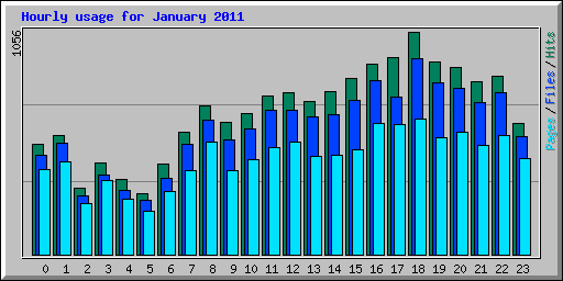 Hourly usage for January 2011