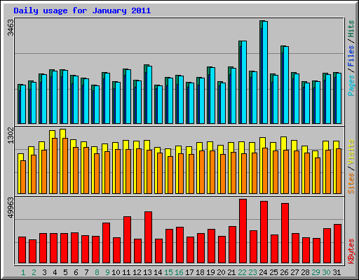 Daily usage for January 2011