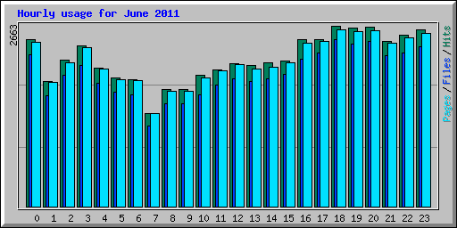 Hourly usage for June 2011