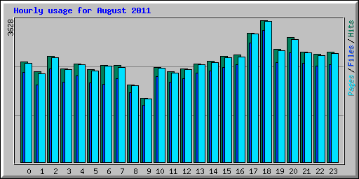 Hourly usage for August 2011