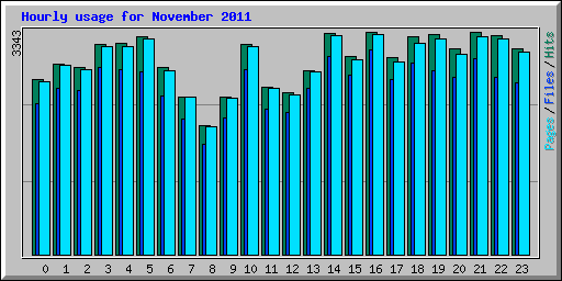 Hourly usage for November 2011
