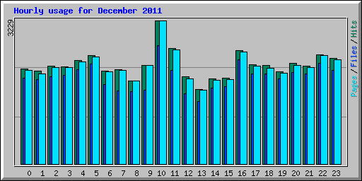 Hourly usage for December 2011