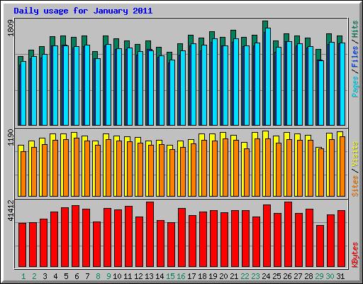 Daily usage for January 2011