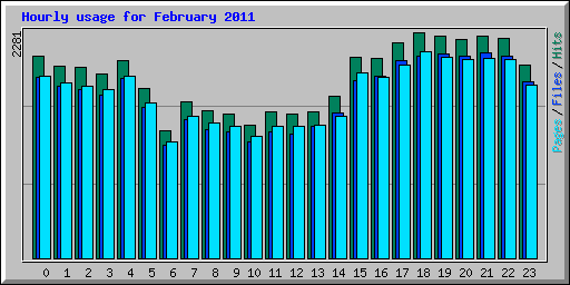 Hourly usage for February 2011