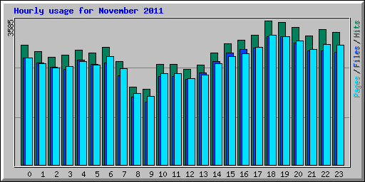 Hourly usage for November 2011