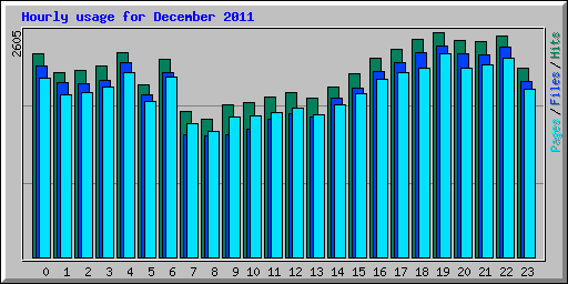 Hourly usage for December 2011