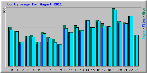 Hourly usage for August 2011