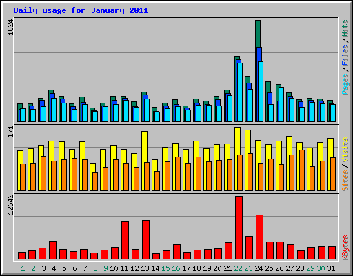 Daily usage for January 2011