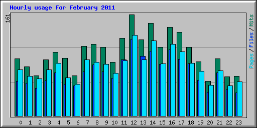 Hourly usage for February 2011