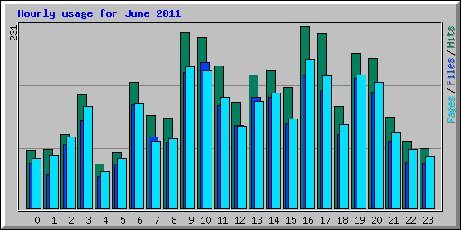 Hourly usage for June 2011