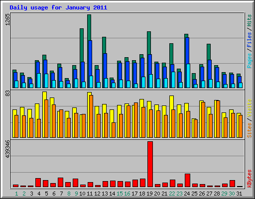 Daily usage for January 2011