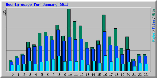 Hourly usage for January 2011