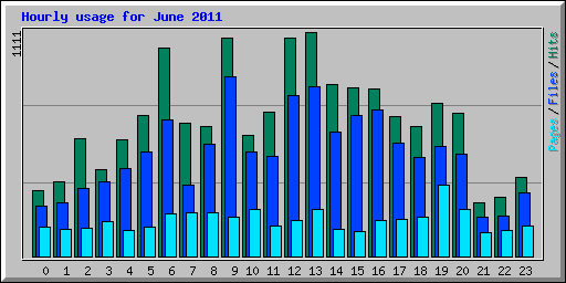 Hourly usage for June 2011