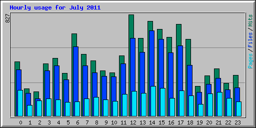 Hourly usage for July 2011