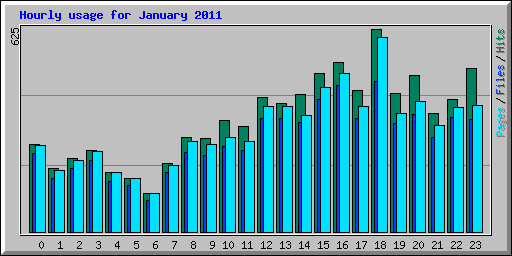 Hourly usage for January 2011