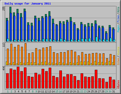 Daily usage for January 2011