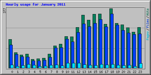 Hourly usage for January 2011