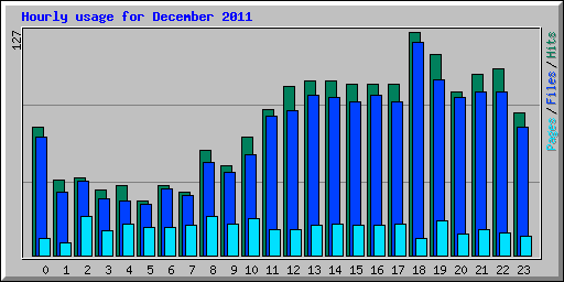 Hourly usage for December 2011