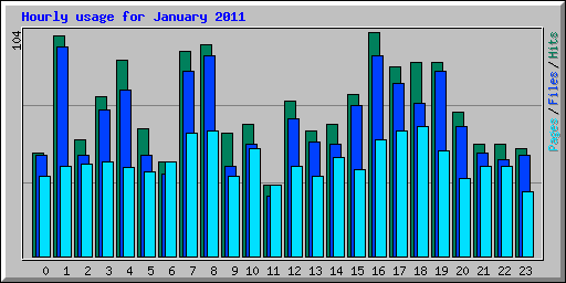 Hourly usage for January 2011