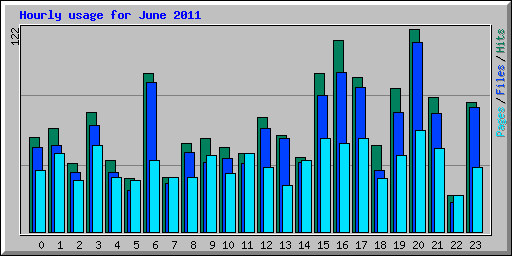 Hourly usage for June 2011