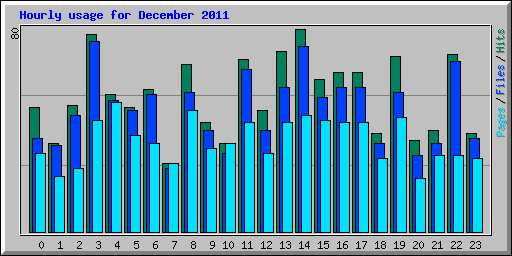 Hourly usage for December 2011