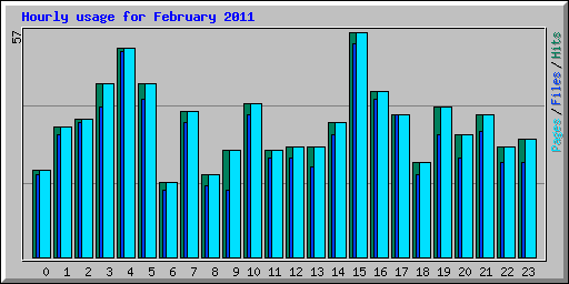 Hourly usage for February 2011