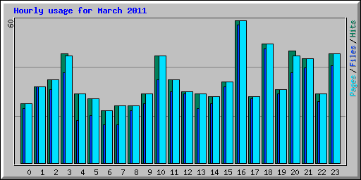 Hourly usage for March 2011