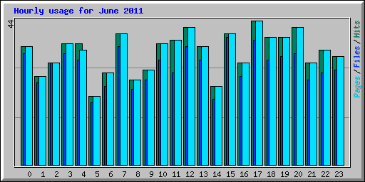 Hourly usage for June 2011