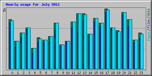 Hourly usage for July 2011