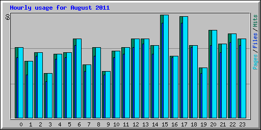 Hourly usage for August 2011