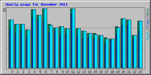 Hourly usage for December 2011
