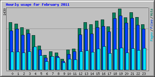 Hourly usage for February 2011