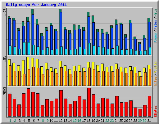 Daily usage for January 2011