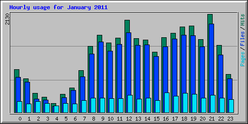 Hourly usage for January 2011